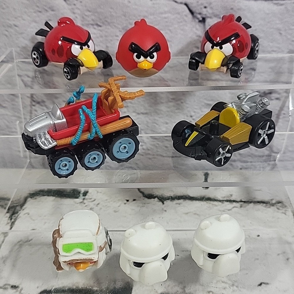 Angry Birds Hot Wheels Rubber Head Figures Cars‎ Lot Red Star Wars Rovio